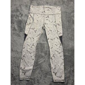 Athleta Leggings Womens Large 7/8 Palm Up For Anything Print Color Block Grey